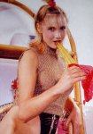 Hot blonde babe eating icecream